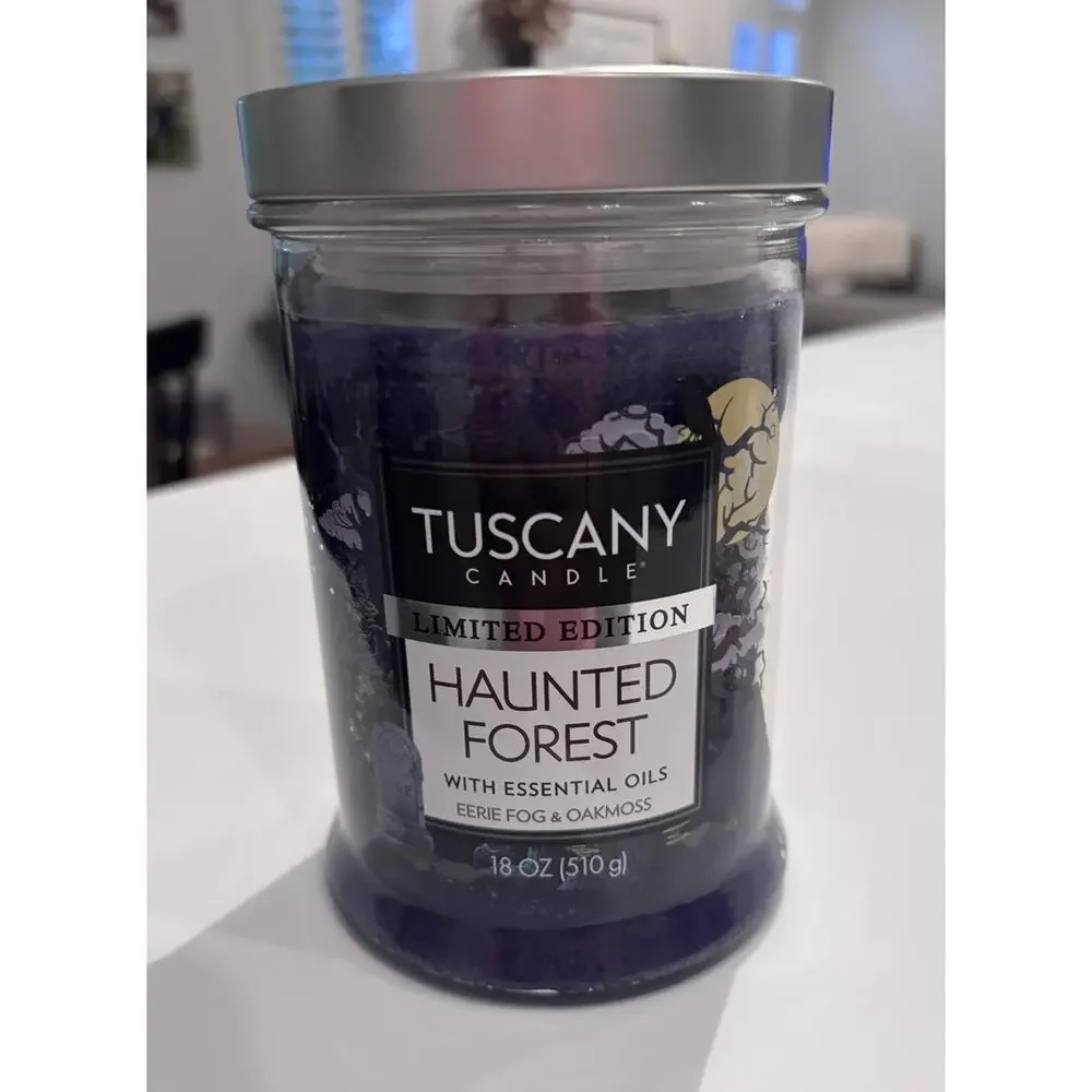 Tuscany Candle Halloween Haunted Forest 18oz Essential Oil Eerie Fog OakMoss Ltd